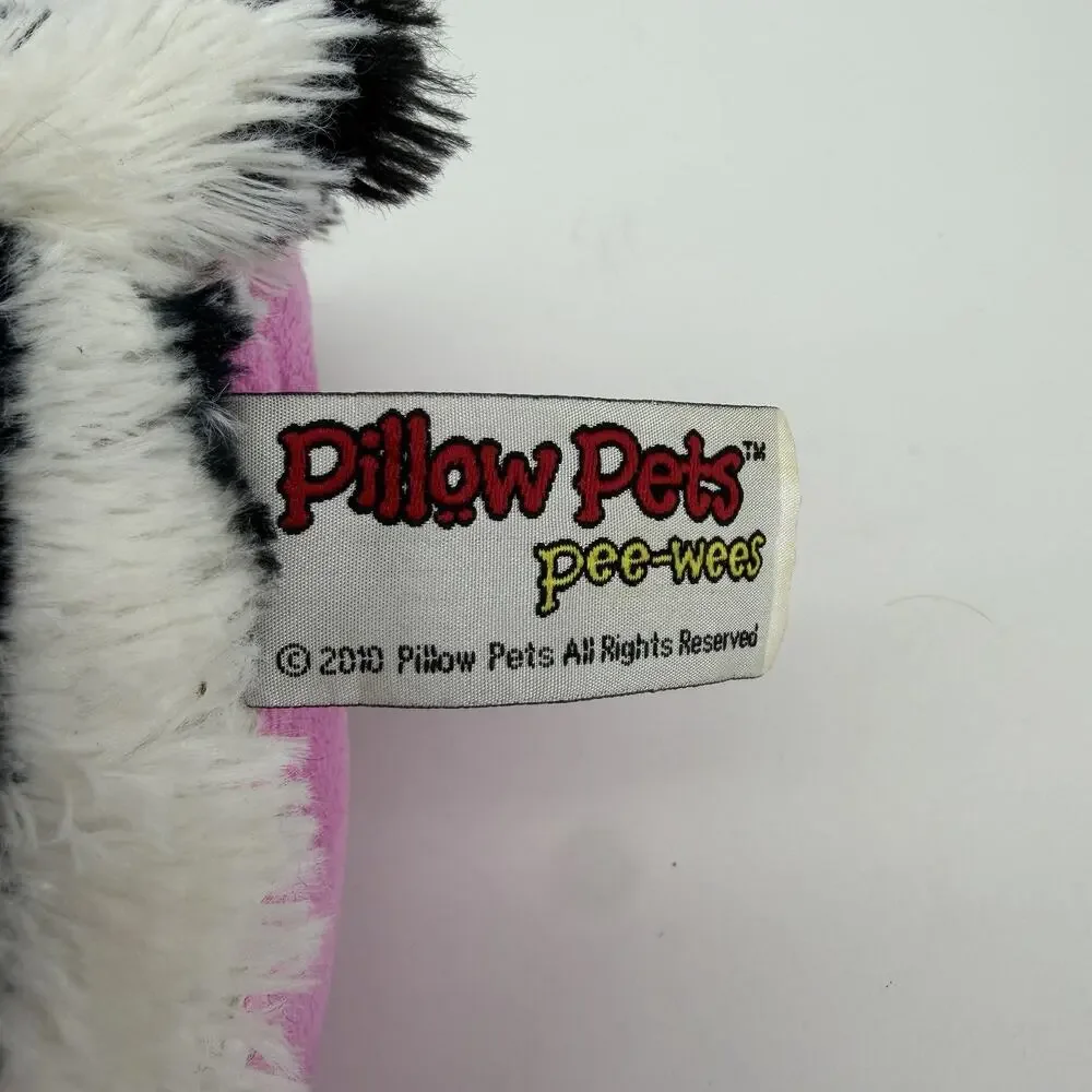 Pillow Pets Zebra Plush 2010 Original Black White Pink Retired